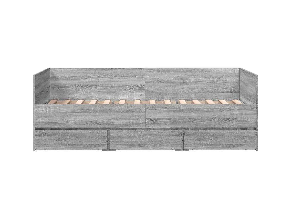 Dagbed met lades zonder matras Sonoma grijs 75x190 cm