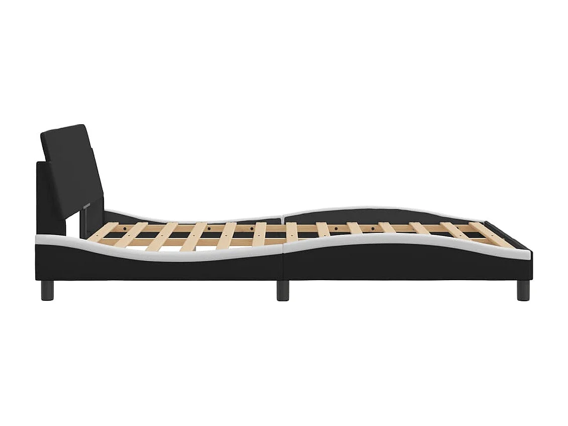 Bedframe zonder matras zwart-wit 140x190 cm kunstleer
