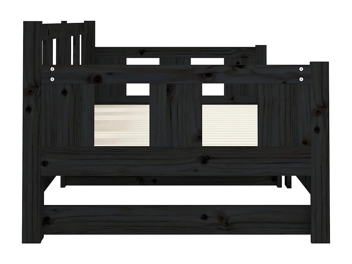 Letto scorrevole senza materasso in legno massello di pino nero