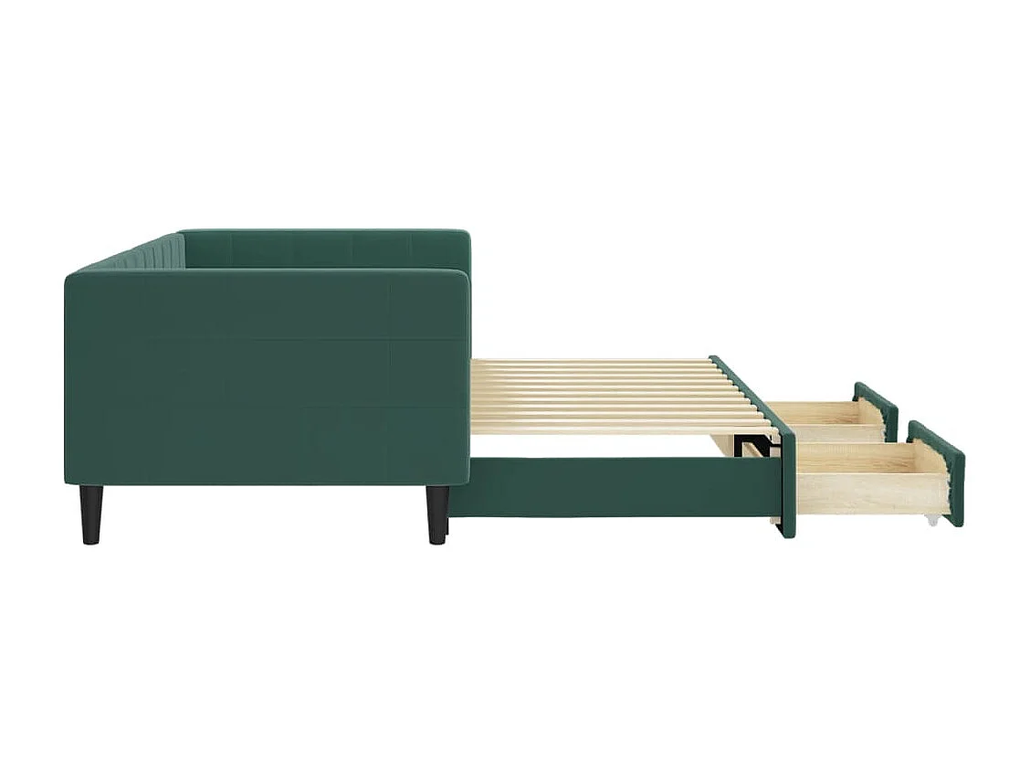 Divano letto con rotelle e cassetti senza materasso 90x200 cm