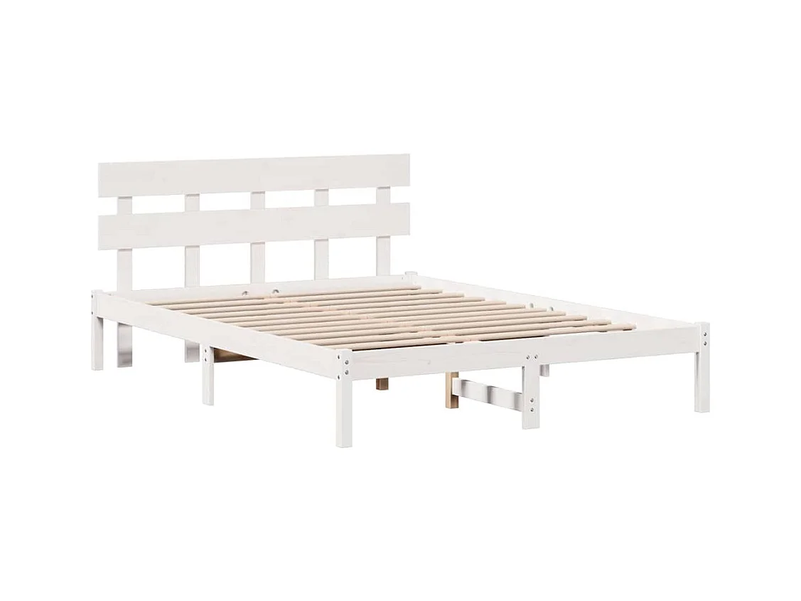 Bruin bedframe 140 x 200 cm massief grenenhout