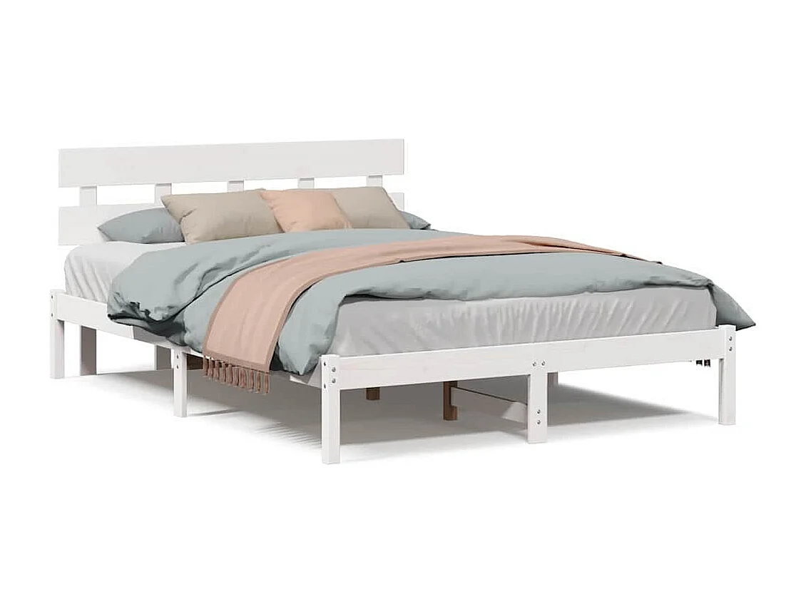 Cadre de lit Marron 140 x 200 cm Bois de pin massif