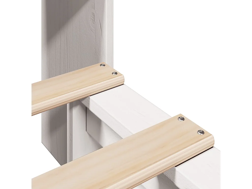 Cama librería blanca sin colchón 75x190 cm madera maciza