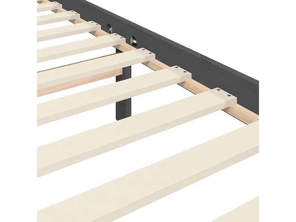 Struttura letto senza materasso grigio 200x200 cm legno massello
