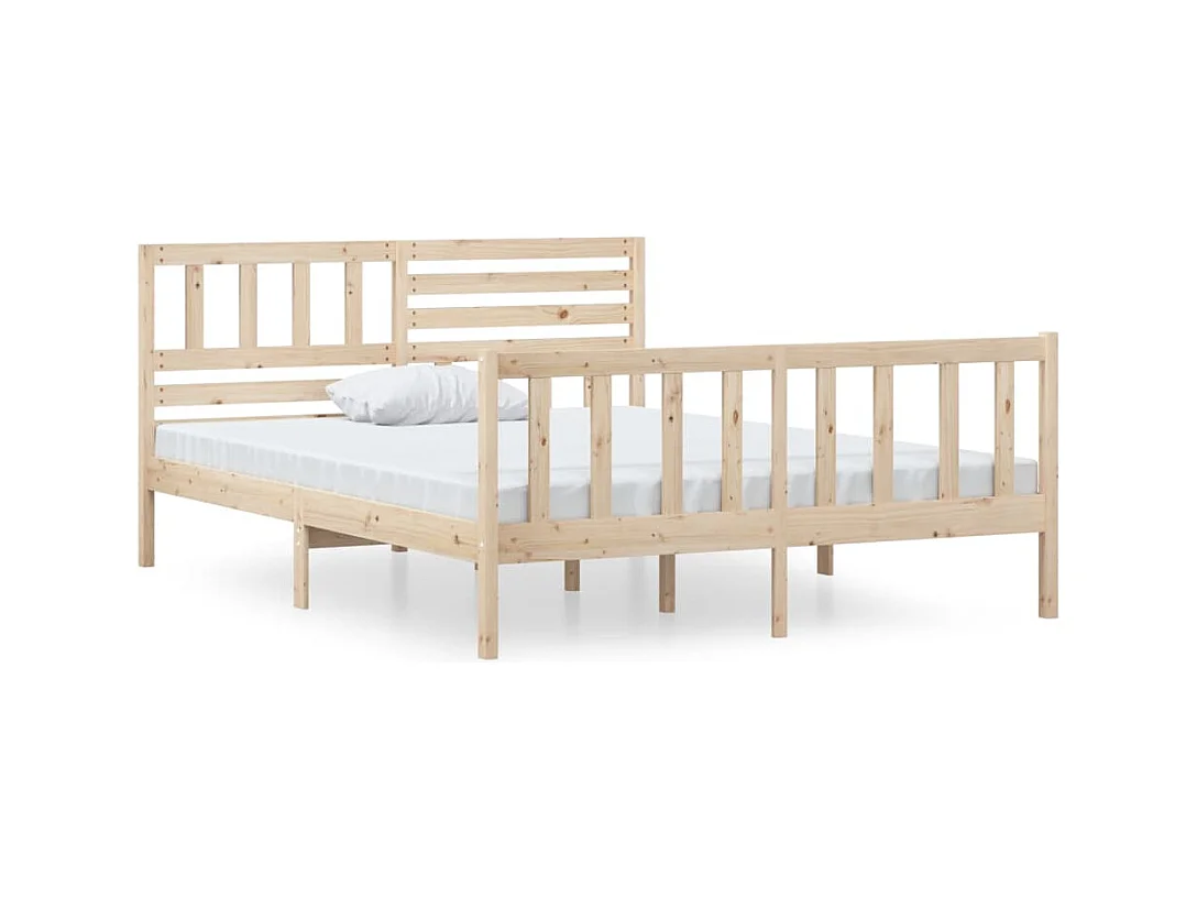 Struttura letto in legno massello senza materasso