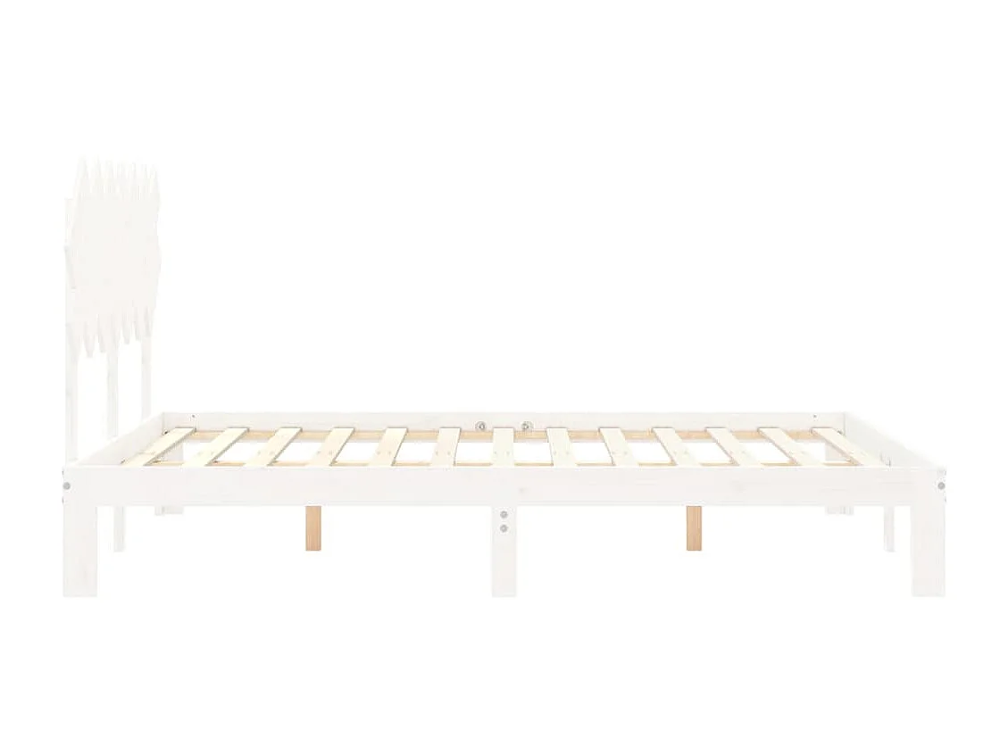 Struttura letto senza materasso bianco 140x190 cm in legno massello di pino