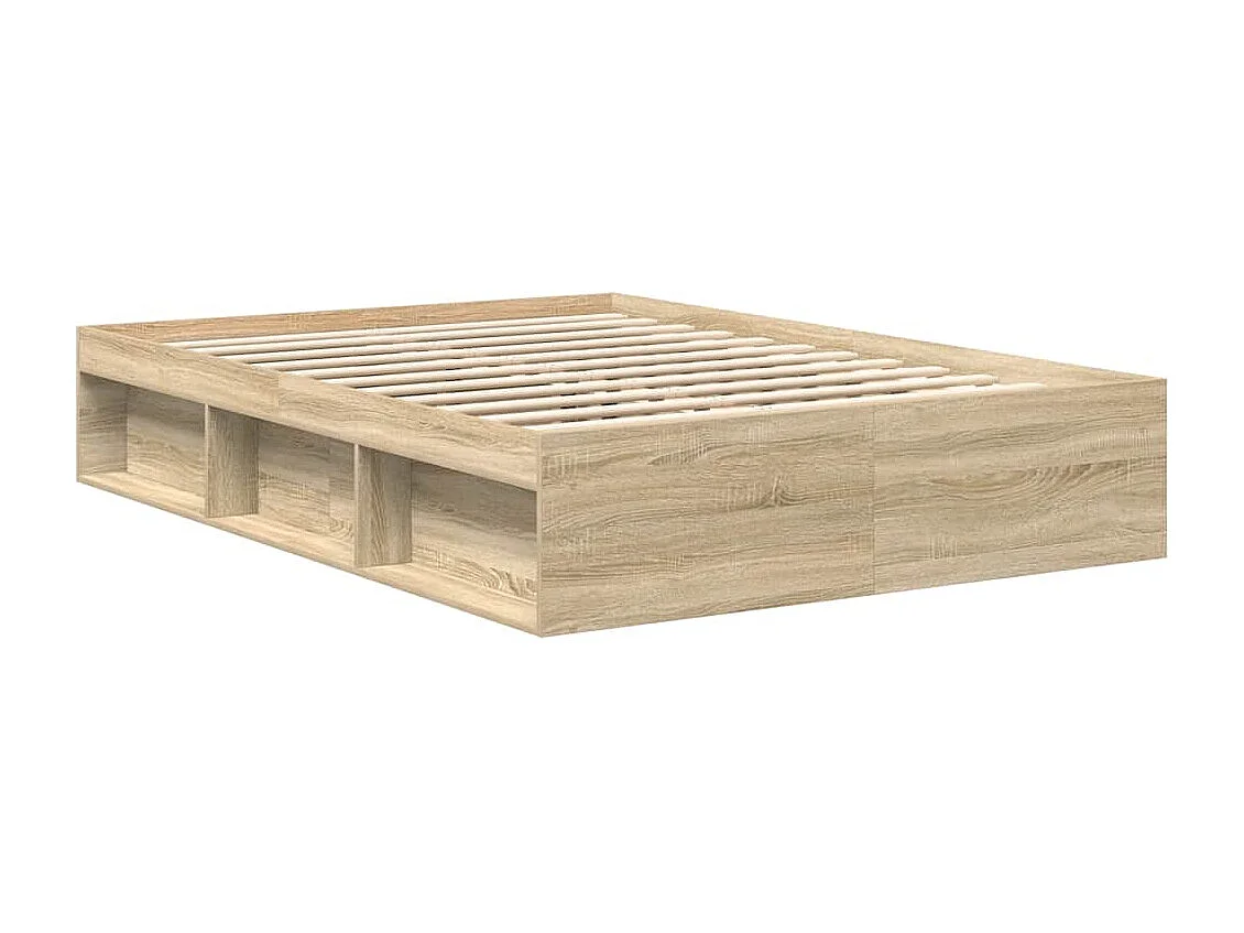 Cadre de lit sans matelas chêne sonoma 140x200 cm