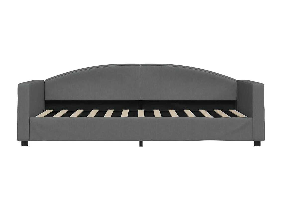 Lit de jour avec gigogne sans matelas gris foncé 80x200 cm