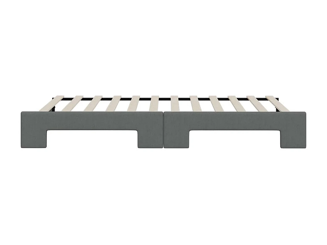 Lit de jour avec gigogne sans matelas gris foncé 80x200 cm