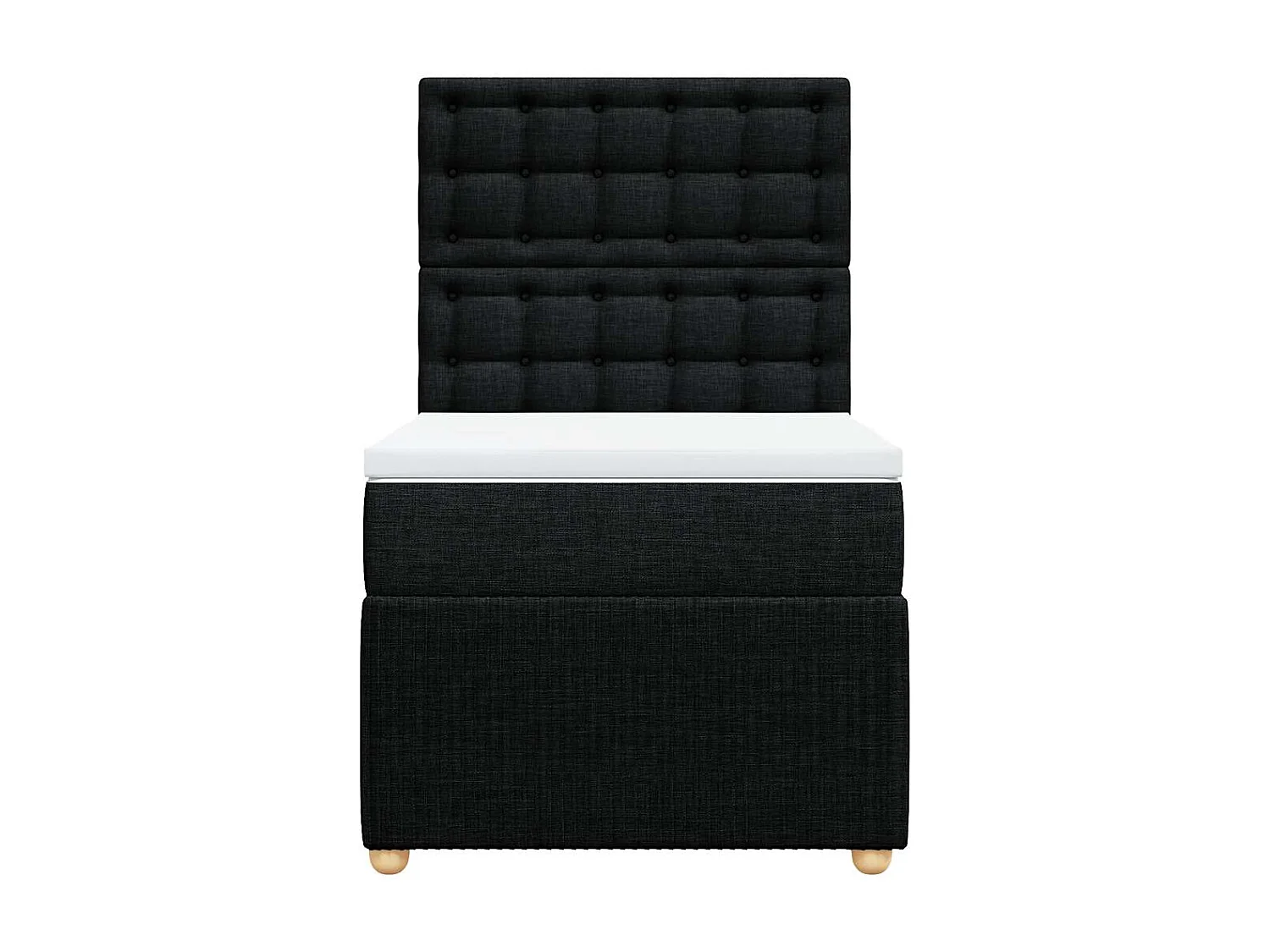 Sommier à lattes de lit avec matelas Noir 90x200 cm Tissu