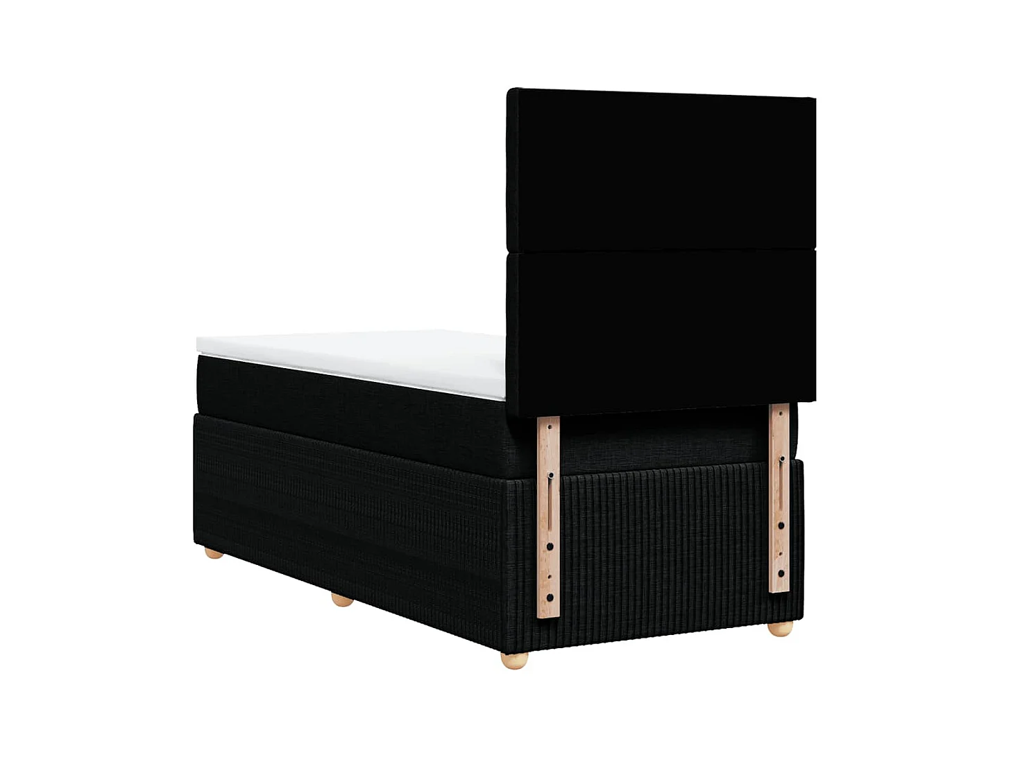 Sommier à lattes de lit avec matelas Noir 90x200 cm Tissu