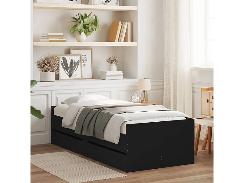 Bedframe zonder matras zwart 75x190 cm