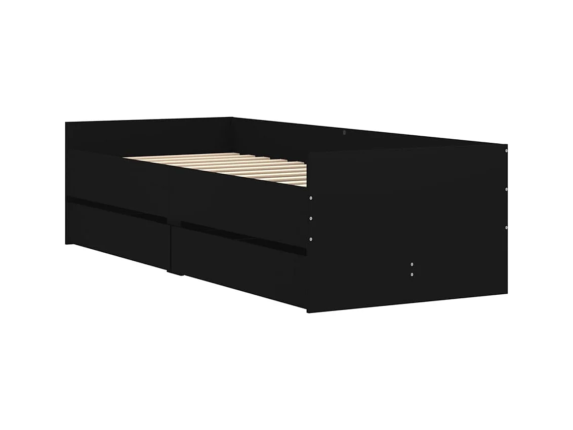 Bedframe zonder matras zwart 75x190 cm