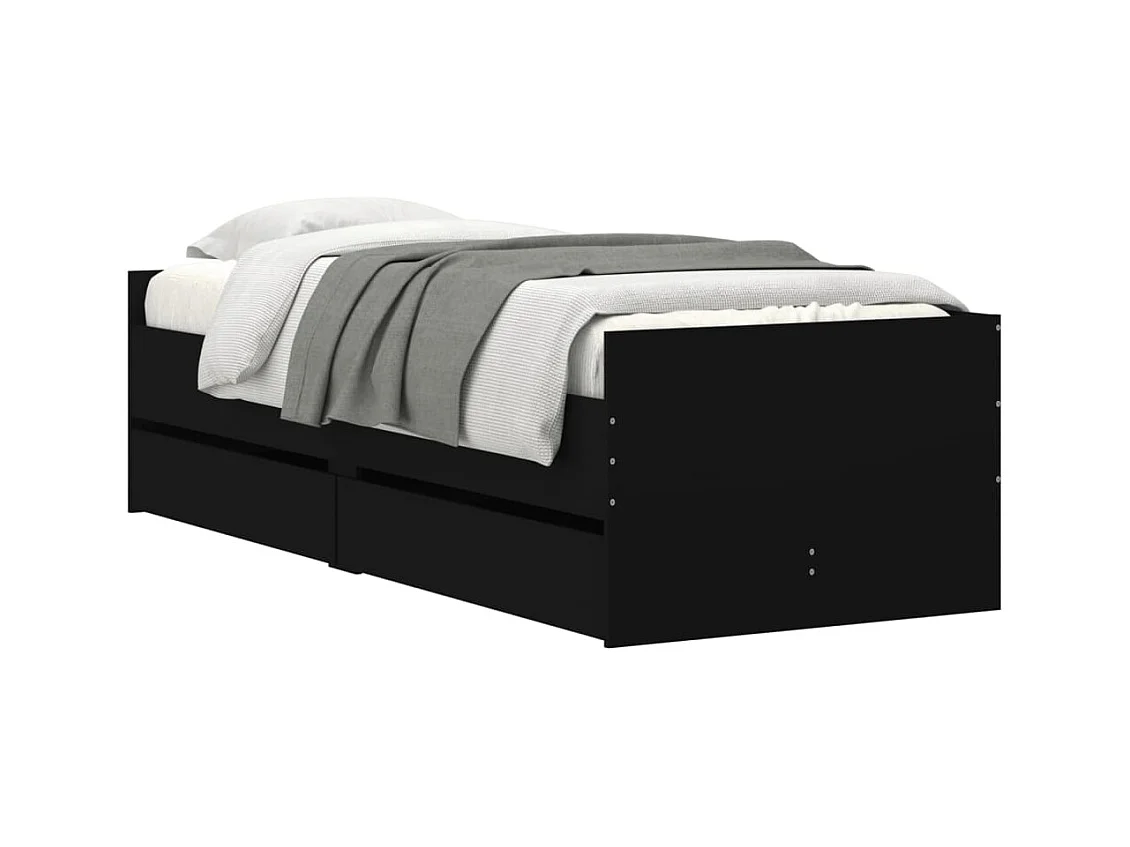 Bedframe zonder matras zwart 75x190 cm