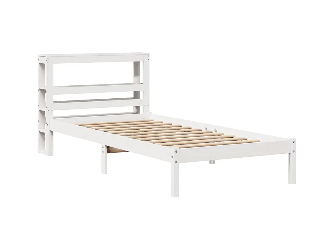 Struttura letto senza materasso bianco 90x200 cm in legno massello di pino