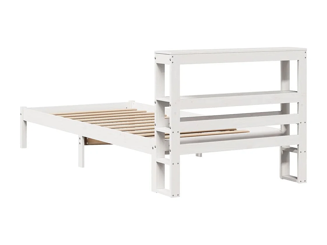 Struttura letto senza materasso bianco 90x200 cm in legno massello di pino