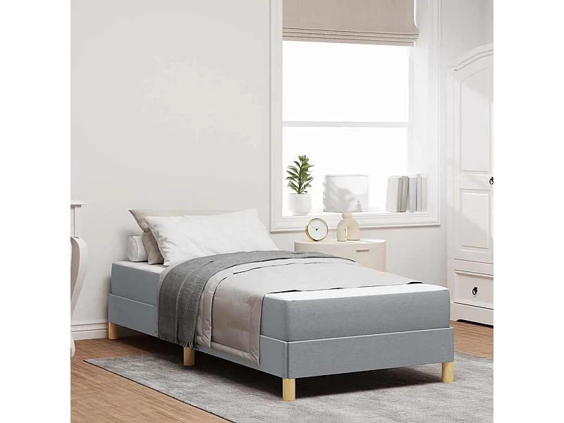 Letto boxspring grigio chiaro e marrone 90 x 190 cm