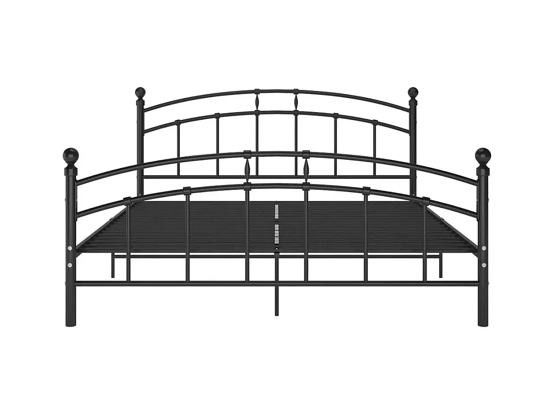 Cadre de lit avec tête de lit sans matelas noir 160x200cm métal