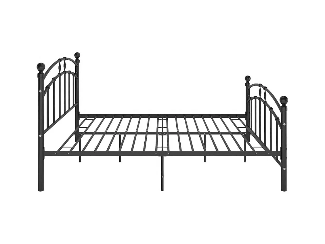 Cadre de lit avec tête de lit sans matelas noir 160x200cm métal