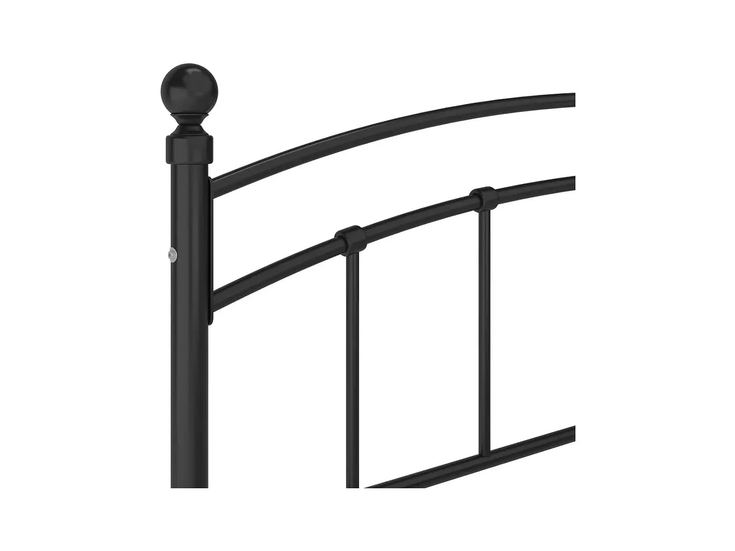 Cadre de lit avec tête de lit sans matelas noir 160x200cm métal