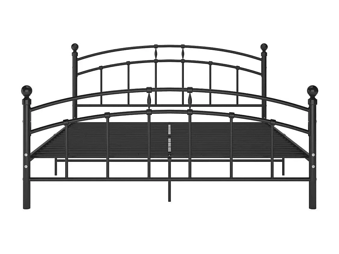 Estructura de cama con cabecero sin colchón negro 160x200cm metal