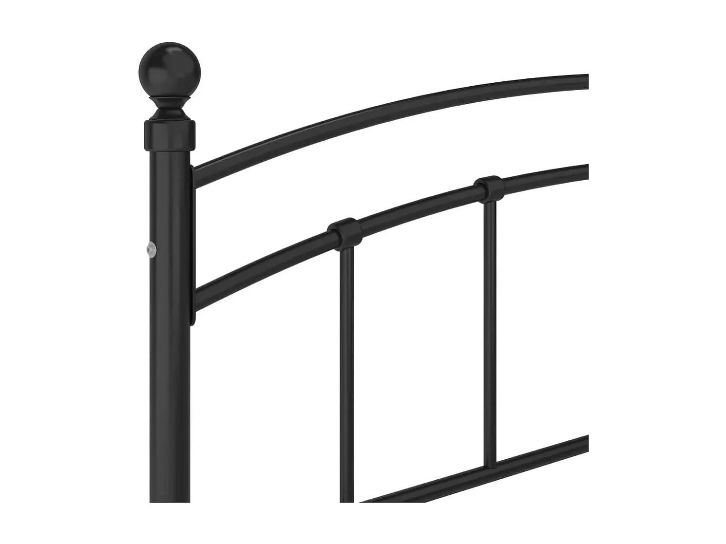 Estructura de cama con cabecero sin colchón negro 160x200cm metal