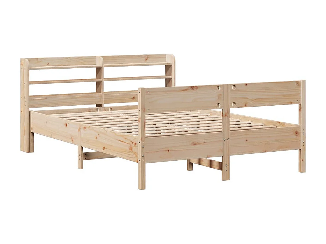 Estructura de cama sin colchón 140x190 cm madera maciza de pino