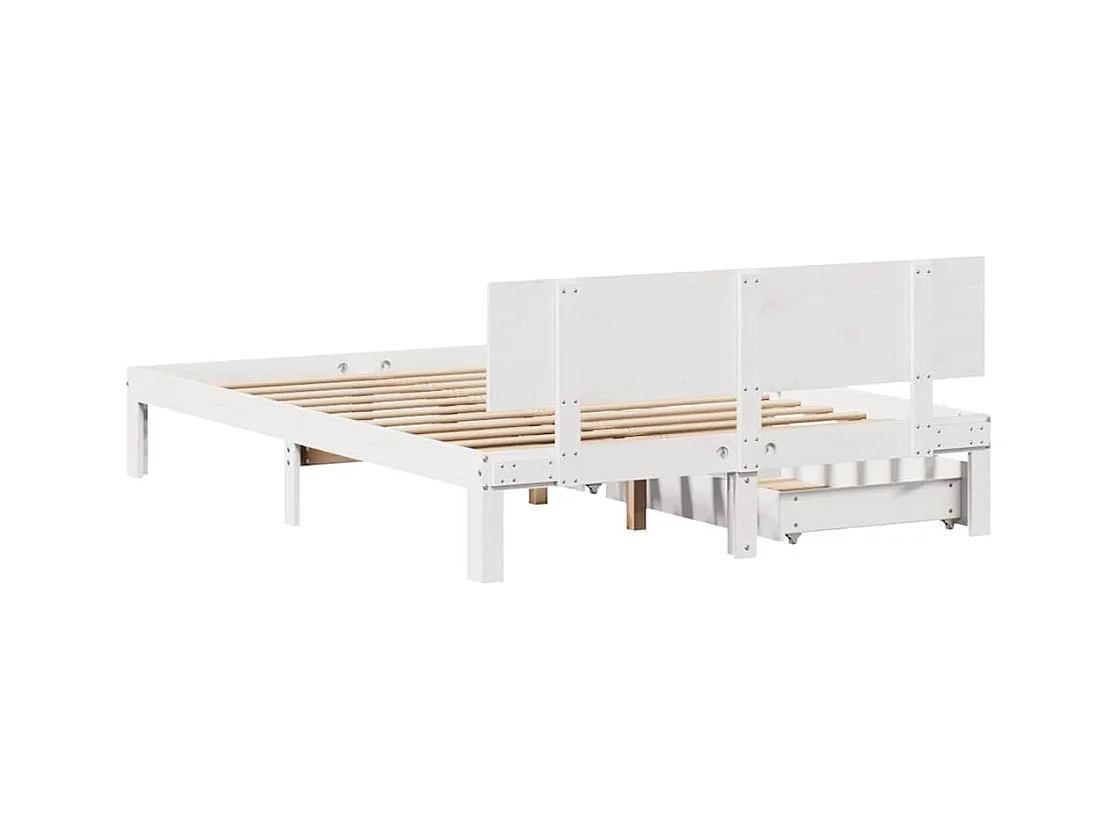 Bedframe met lades zonder matras wit 160x200 cm