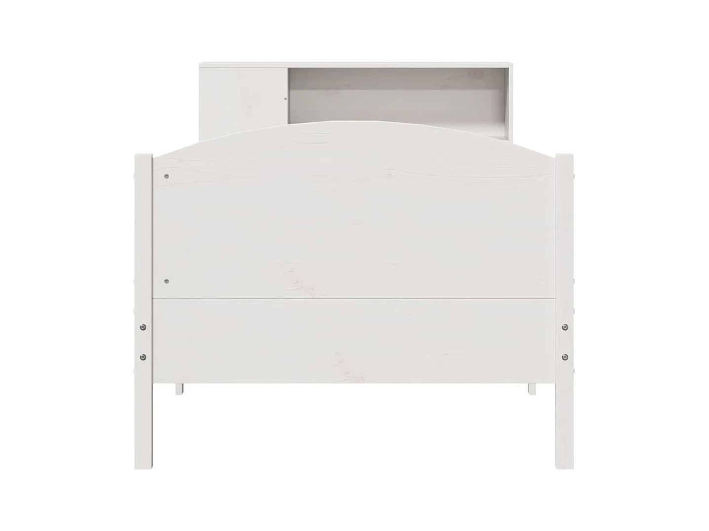 Cama librería blanca sin colchón 75x190cm madera maciza de pino