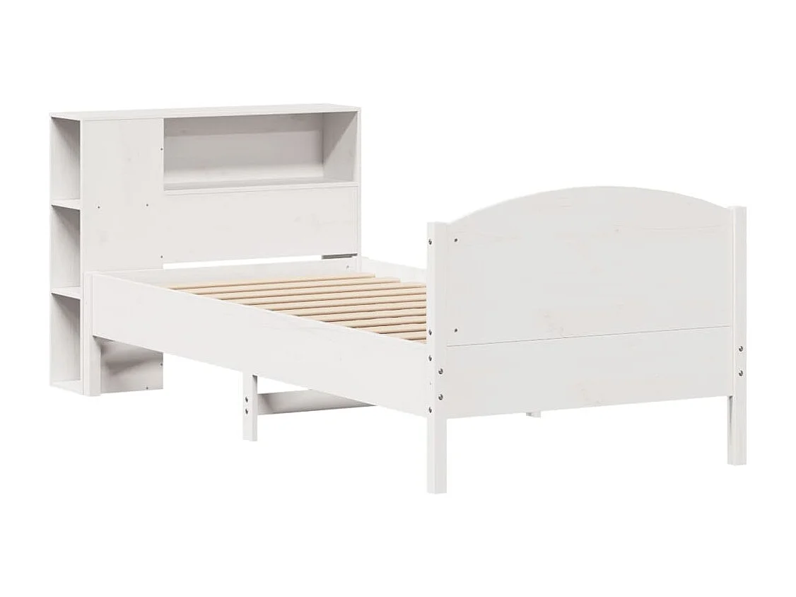 Wit boekenkastbed zonder matras 75x190cm massief grenenhout