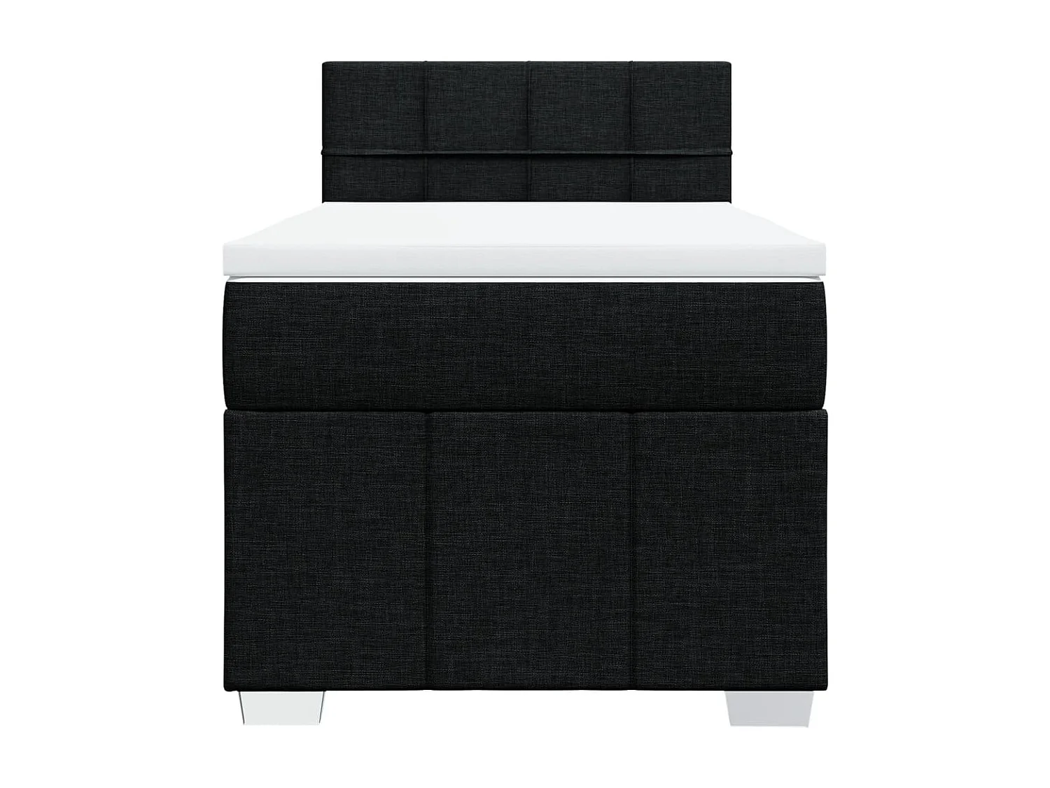 Rete a doghe con materasso Nero 90x200 cm Tessuto