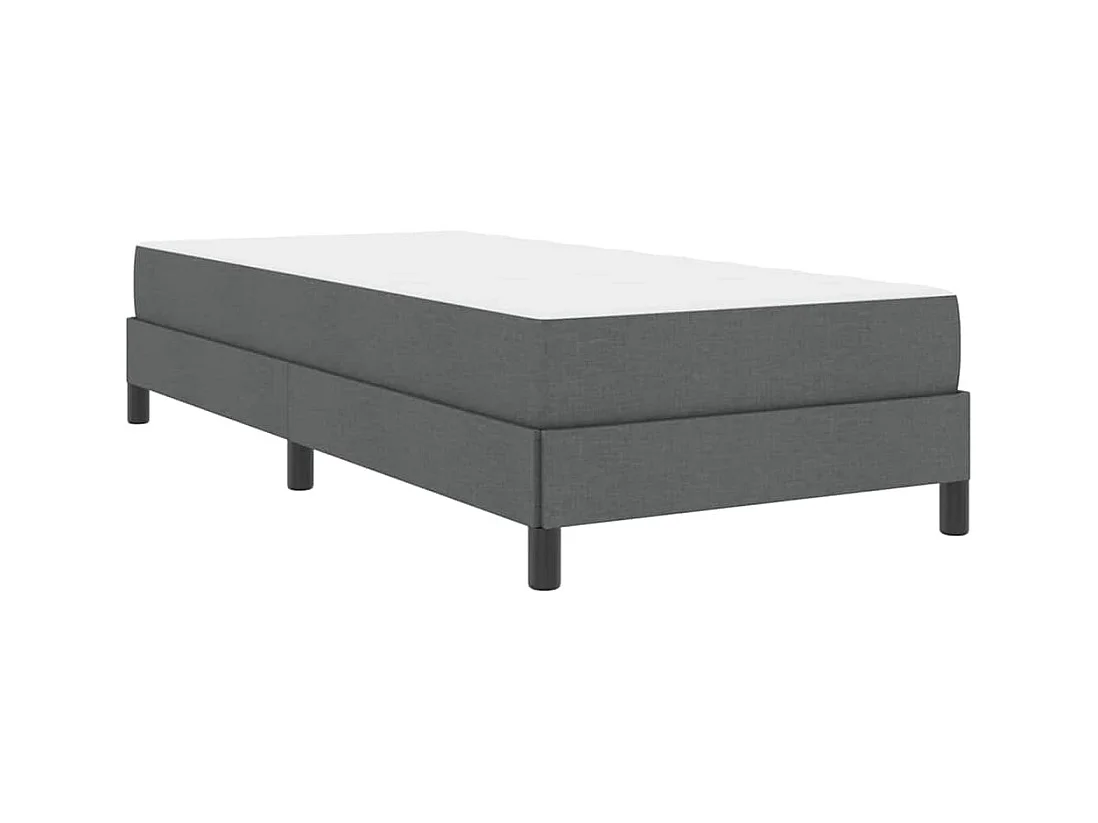 Letto a molle con materasso in tessuto grigio scuro 80 x 200 cm