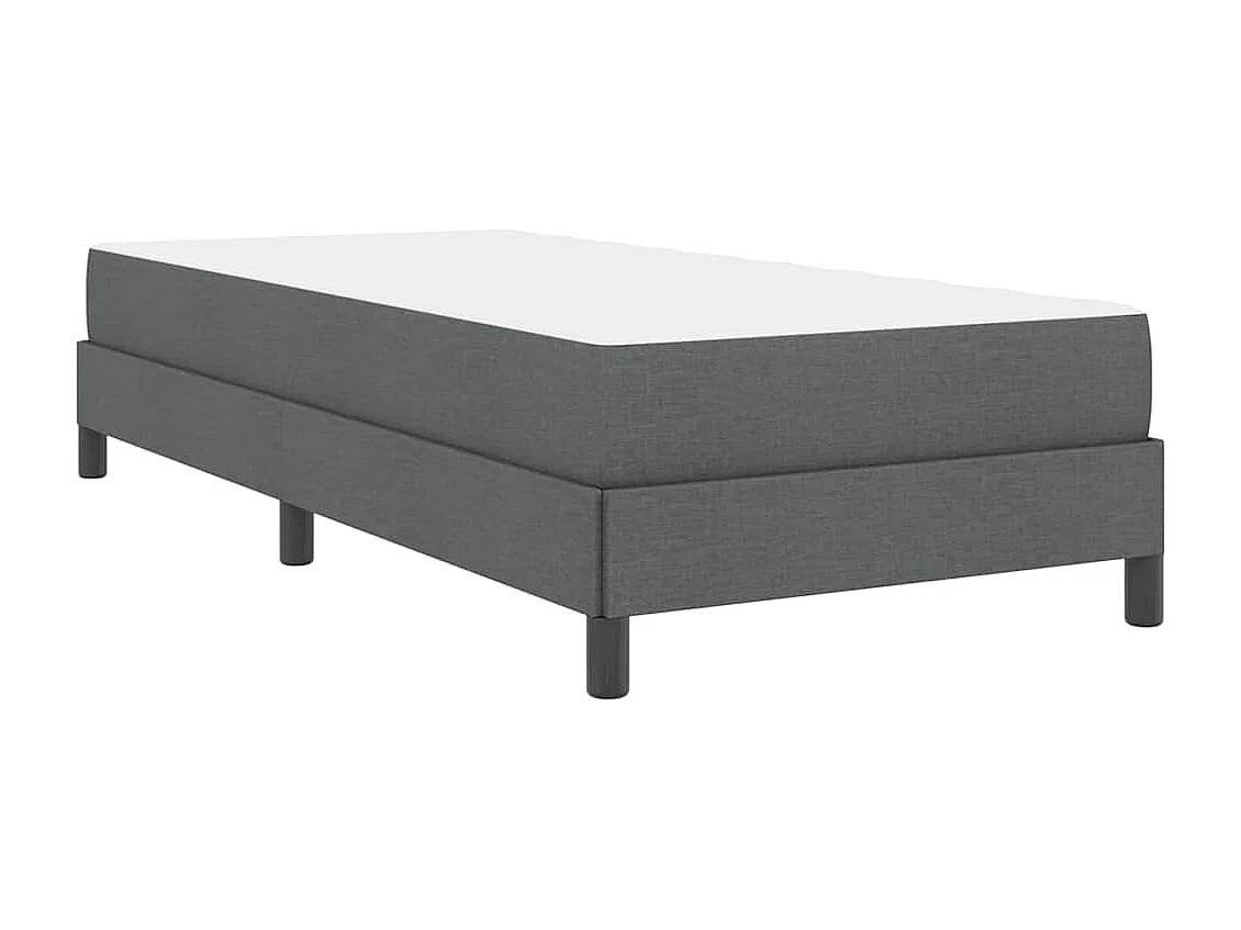 Letto a molle con materasso in tessuto grigio scuro 80 x 200 cm