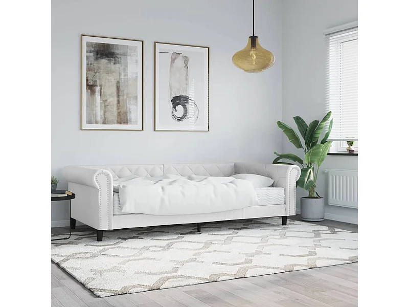 Dagbed met witte matras 90x200 cm imitatieleer