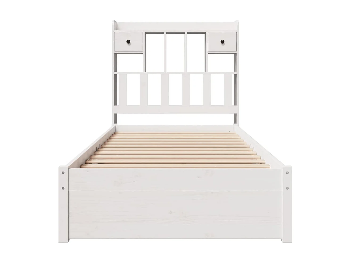 Wit boekenkastbed zonder matras 90x190cm massief grenenhout