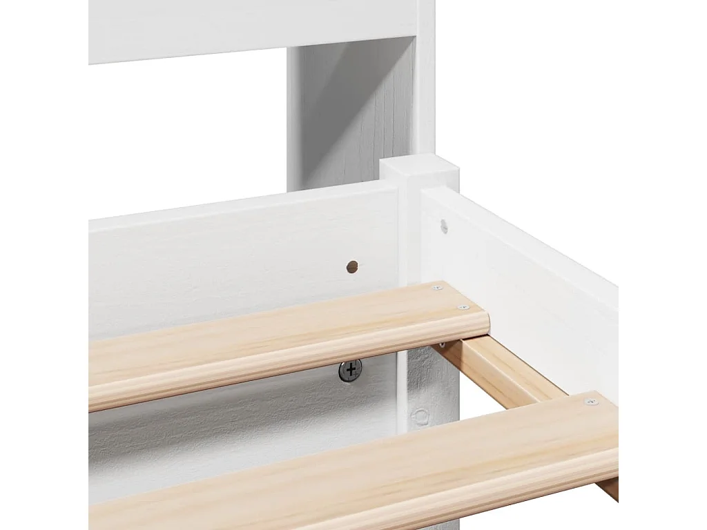 Wit boekenkastbed zonder matras 90x190cm massief grenenhout