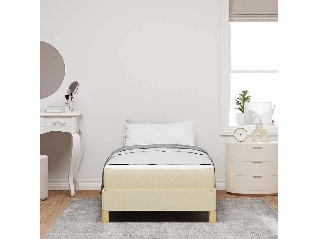 Letto a molle color crema e marrone 90 x 200 cm