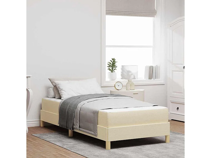 Letto a molle color crema e marrone 90 x 200 cm