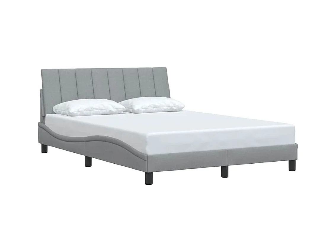 Struttura letto senza materasso tessuto grigio chiaro 140x200 cm