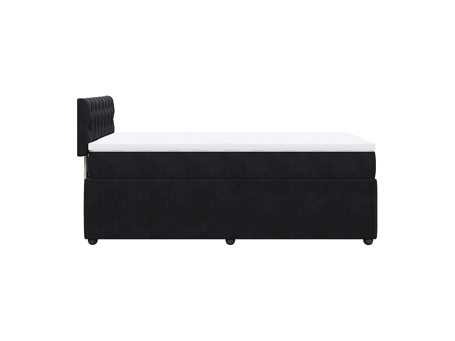 Sommier à lattes de lit avec matelas Noir 90x200 cm Velours