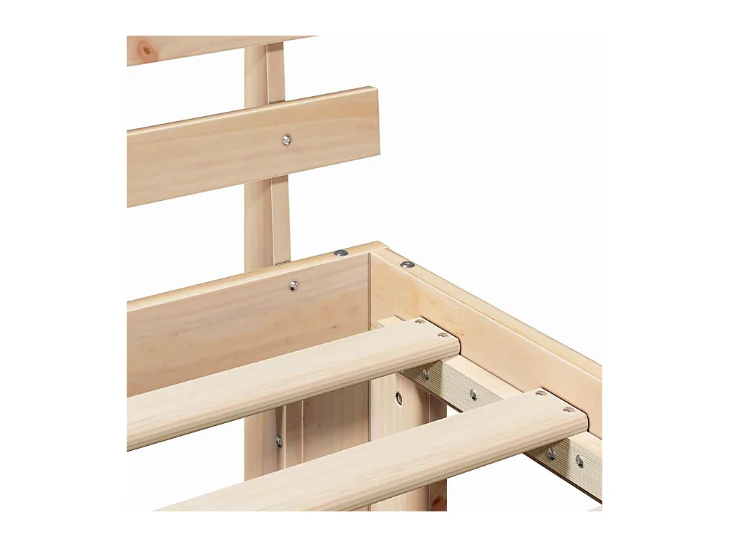 Bruin bedframe 200 x 200 cm massief grenenhout