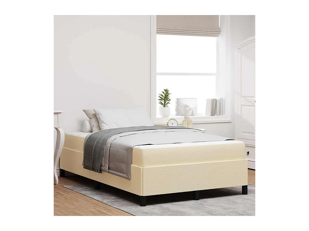 Crème en zwart boxspringbed 120 x 200 cm