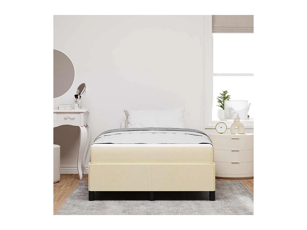 Crème en zwart boxspringbed 120 x 200 cm