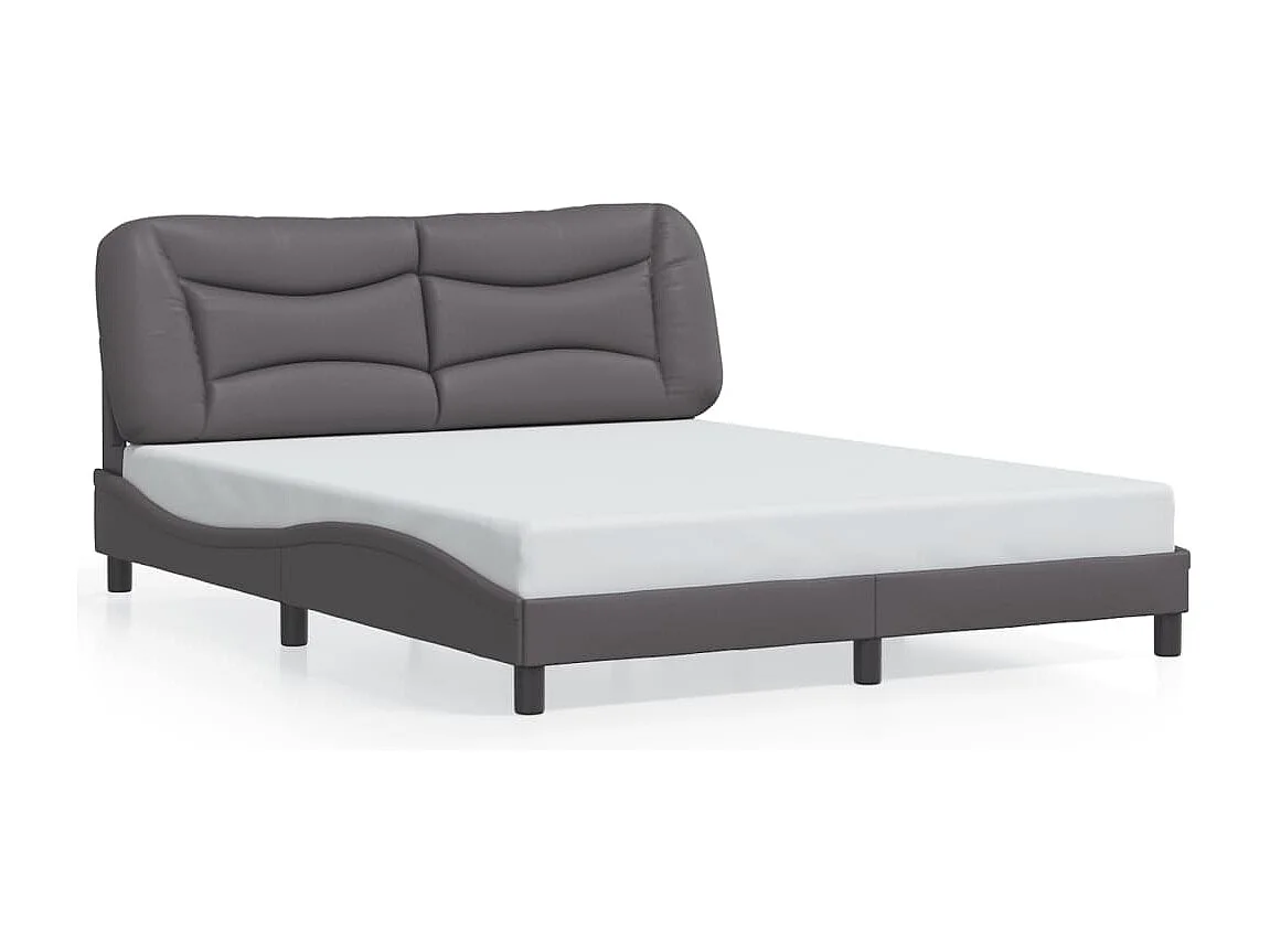 Cadre de lit avec LED sans matelas gris 160x200 cm