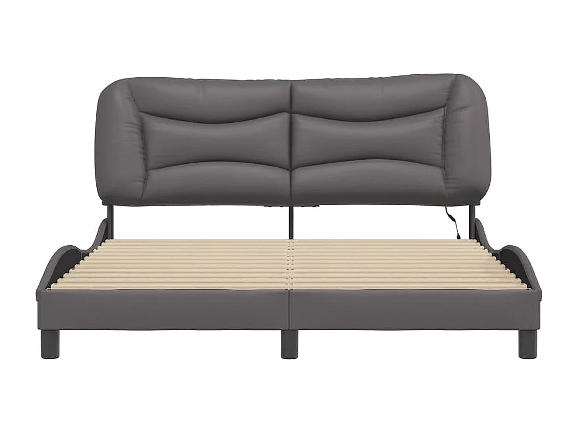 Cadre de lit avec LED sans matelas gris 160x200 cm