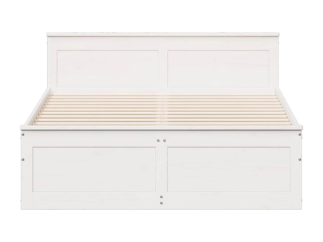 Estructura de cama sin colchón con cabecero blanco 140x200 cm pino