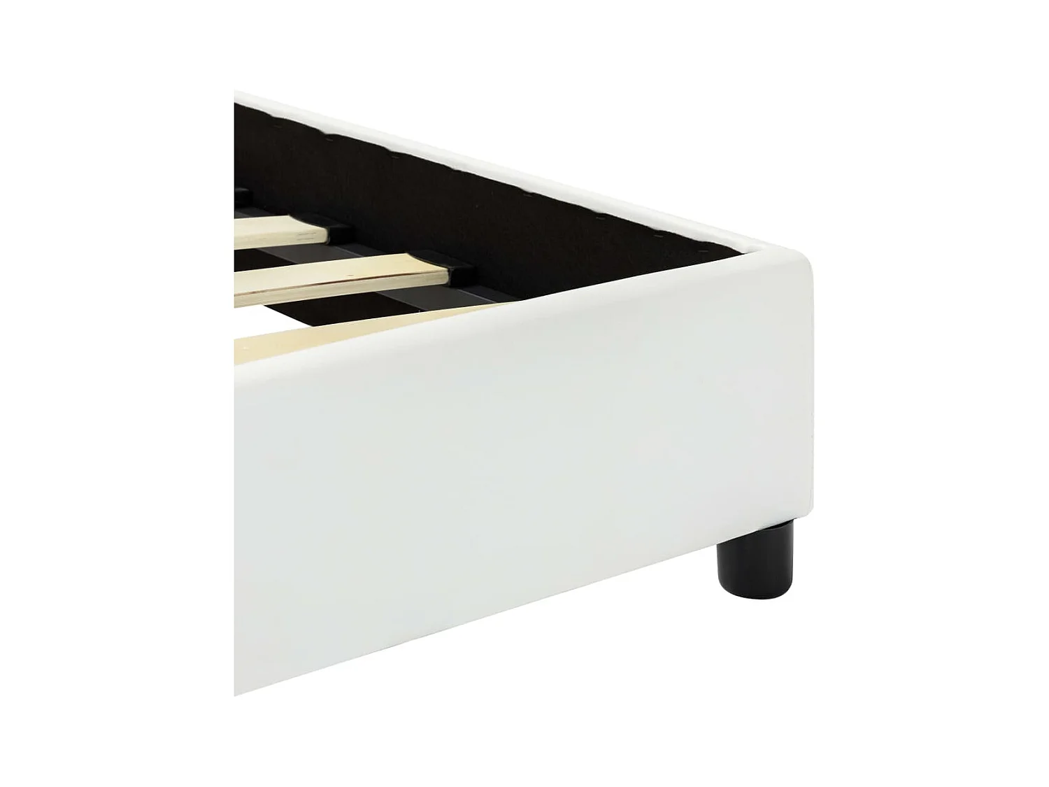 Cadre de lit sans matelas blanc similicuir 120x200 cm
