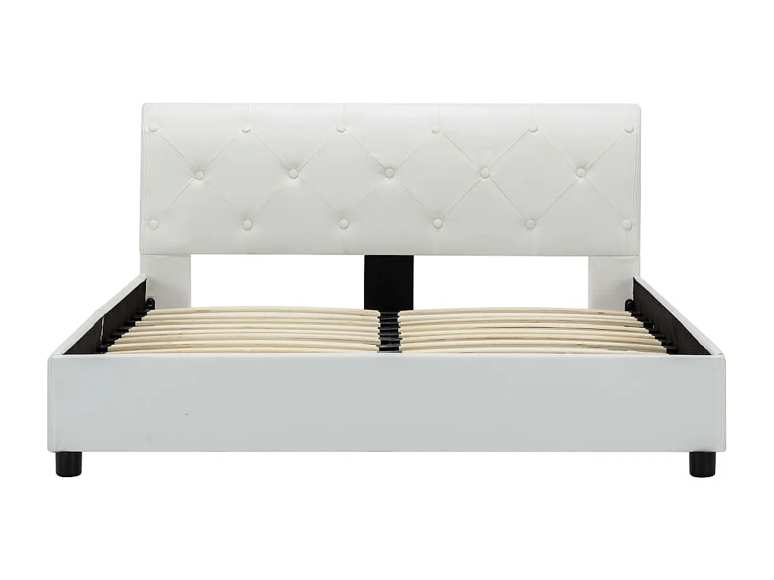 Estructura de cama sin colchón polipiel blanca 120x200 cm