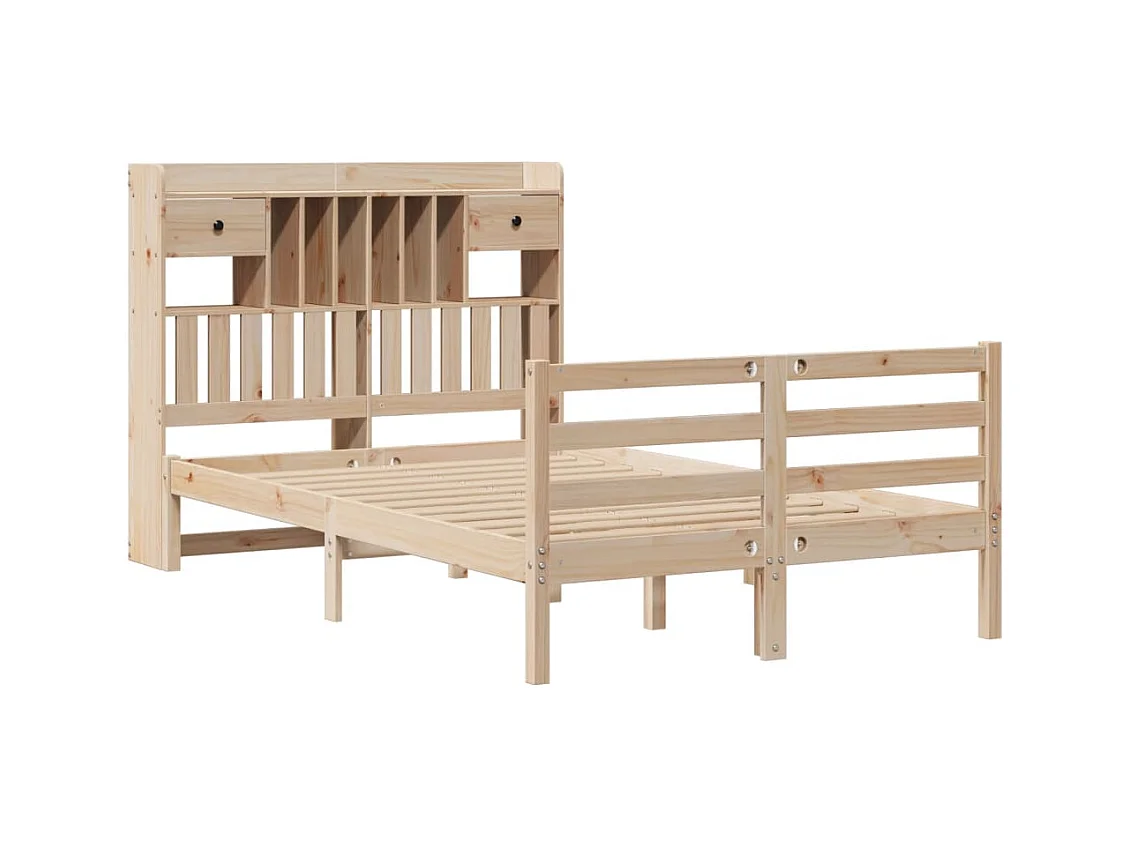 Boekenkastbed zonder matras 135x190 cm massief grenenhout