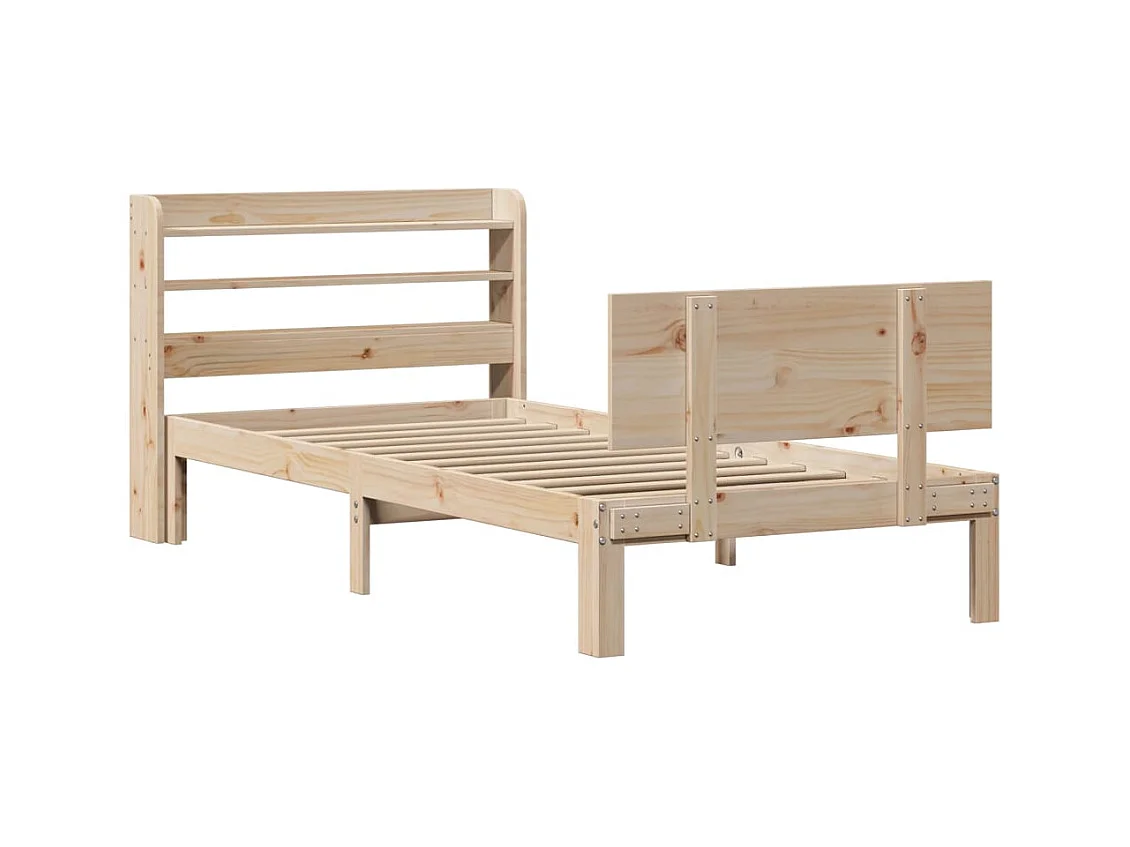 Estructura de cama con cabecero sin colchón 75x190 cm